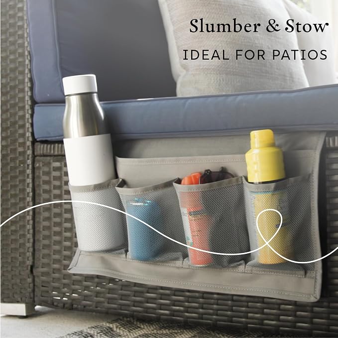 Houseify Slumber & Stow Hanging Bedside Caddy Organizer, 5 Pockets - Image 9