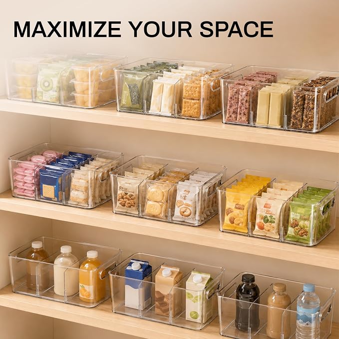 Mpotmiy 8-Pack Pantry Organizers and Storage, Clear Fridge Organizer Bins - Image 8