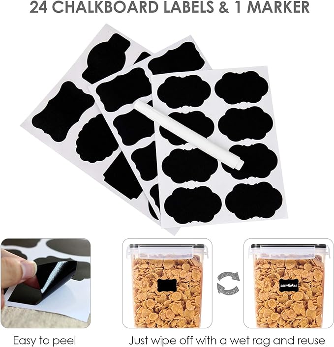 Vtopmart 3.6L Food Storage Containers, 4 PCS, Black - Image 4