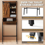 Over Toilet Storage Cabinet with Barn Door & Adjustable Shelves - Image 4