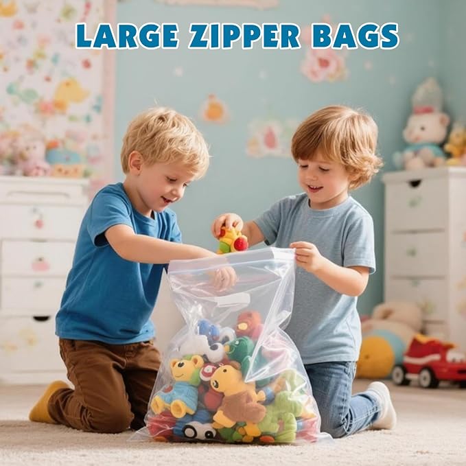 100 Pack Large 3 Gallon Storage Bags with Zipper Top, 16 x 18in Zipper Bags - Image 6