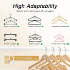 HOUSE DAY Closet Organizers and Storage, Dorm Room Essentials 60 Pack | Clear Clothes Hanger Connector Hooks, Heavy Duty Hangers Organization, Premium Space Saving Hangers for College - Image 4