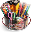 Absonic 250pcs Acrylic Pencil Holder Marker Organizer, 360-Degree Rotating Pen Holder, Crayon Organizers for Kids Pencil Organizer Caddy Art Supply Kids Desk Organizers for Office Home School, Black by Absonic