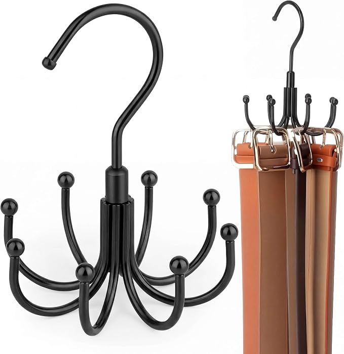 ZEDODIER Belt Hanger for Closet, Rotating Belt Organizer, Holds 24 Belts by ZEDODIER