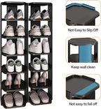 Kitstorack 10 Tiers Stackable Shoe Rack for Closet and Front Door Entrance - Free Standing Plastic Stand, Narrow Tall Vertical Organizer for Small Spaces Storage - Image 8