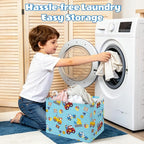 Collapsible Storage Basket Collapsible Fabric Laundry Basket with Handles - Image 6