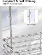 SMARTAKE Hanging Shower Head Caddy, Shower Shelf Organizer, Silver - Image 4