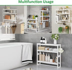 RRX Bathroom Shelf Storage Organizer, Shelf 3-Tier Adjustable Layer, White - Image 6