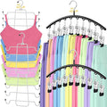 TomCare 4 Pack Space Saving Hangers, 2 Tank Top and 2 Leggings Organizers | 360° Swivel Design, 20 Clips for Leggings and Yoga Pants, Stainless Steel Hanging Closet Organizer by TomCare