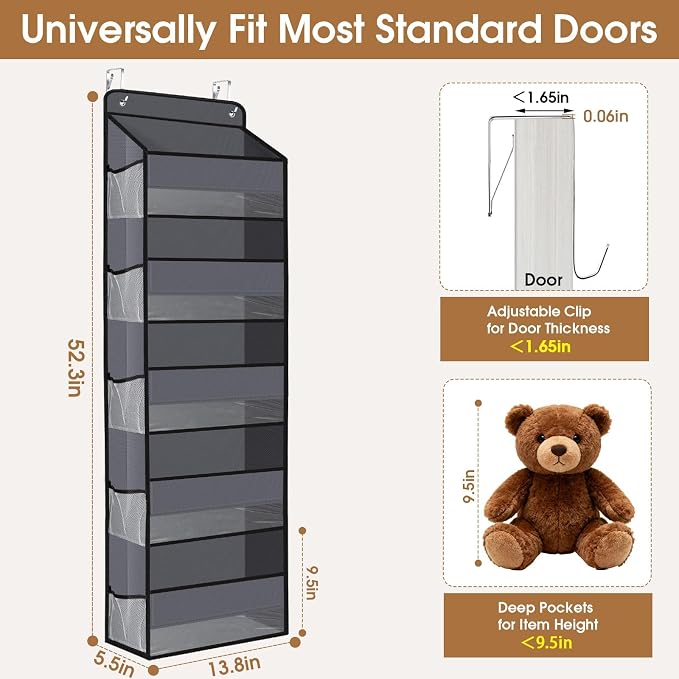 Over The Door Organizer Storage behind Door Hanging Organizer for Nursery - Image 2
