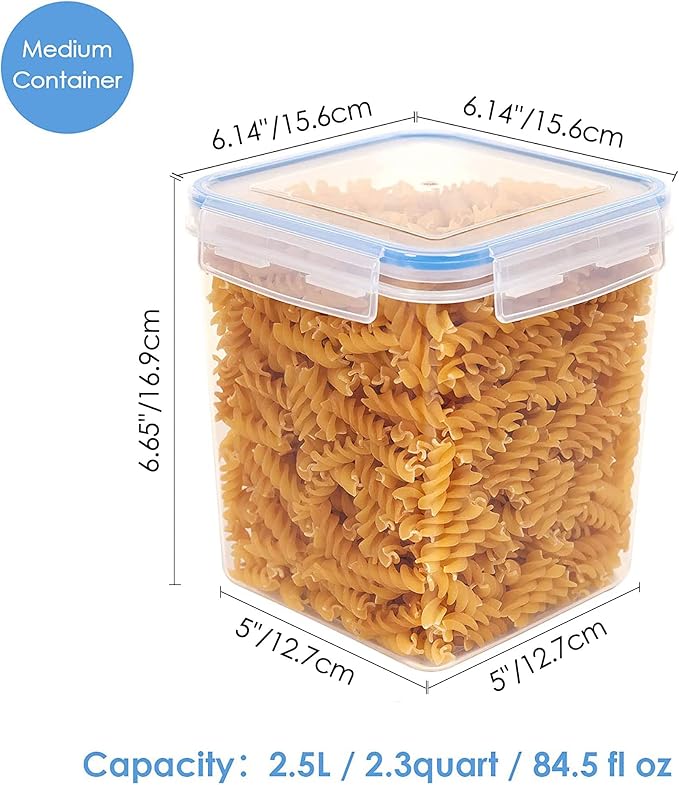 Vtopmart 2.5L / 84.5oz Food Storage Containers, 4 PCS, Blue - Image 2
