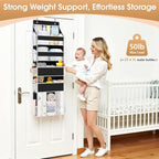 WISELIFE 5-Tier Over the Door Organizer for Nursery Hanging, Black - Image 3