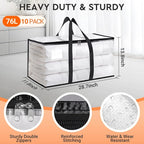 HomeHacks Moving Bags, Heavy Duty Storage Bags for Clothes, 10 Pack 76L - Image 2