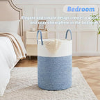 Laundry Basket,Woven Cotton Rope Laundry Hamper,60L for Decor Storage of Dirty Clothes,Toys and Blankets in Bathroom,Baby Room and Living Room - Image 3