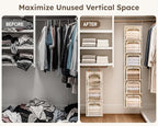 Homsorout 4-Tier Modular Hanging Closet Organizer Shelves, Beige | 40.9" Height, 2+2 Modular Design, Vertical Closet Storage, Clear Window, Easy Access, Walk-in Closet, Bedroom, Dorm, RV - Image 5