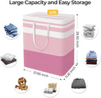HomeHacks 2 Pack Laundry Baskets, Laundry Hampers Bags (Grey+Pink 125L) | Waterproof, Freestanding, Collapsible Clothes Hamper with Reinforced Handles in Laundry Room, Dorm, Bathroom, Bedroom - Image 4