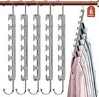Sindax Space Saving Hangers Telescopic, 6 Holes Clothes Hangers Adjustment to 9 Holes, Upgraded Sturdy Metal Clothes Hangers Space Saving for Heavy Clothes, Closet Organizers and Storage - 5 Pack - Image 3