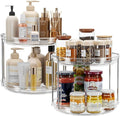 LAMU 2 Pack 2 Tier Lazy Susan Turntable Organizer 9.25'' Rotating Spice Rack Organization for Cabinet, Kitchen, Pantry, Countertop, Bathroom, Vanity, Medicine Cabinet Organizer, Clear by YourHome-OrganizationHelper