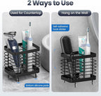 Luxspire Toothbrush Holders for Bathroom, Stainless Steel, 2 Slots, Black - Image 2