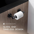 Day Moon™ Matte Black Toilet Paper Holder Wall Mount - Pivoting Modern Roll Holder for Bathroom - Image 3