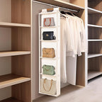 Syeeiex Over the Door Purse Organizer with Zippers, 5 Mesh Shelves, Beige - Image 5