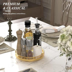 9-Inch Gold Lazy Susan Spice Organizer with Guard Rail - Image 5