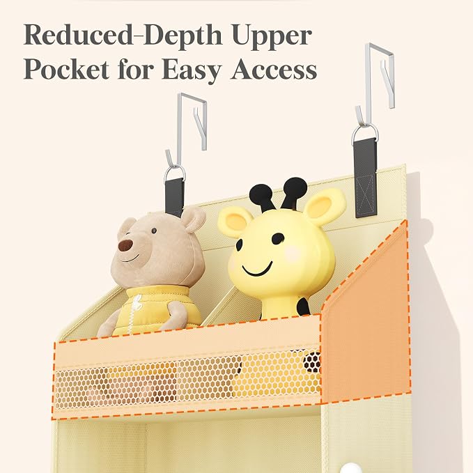 Lifewit 5 Tier Over the Door Organizer, Diaper Hanging Storage, Beige - Image 7