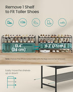 SONGMICS Long Shoe Rack, 3-Tier Shoe Organizer, Holds up to 20 Pairs - Image 6