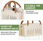 Portable Shower Caddy Collapsible Plastic Shower Basket Tote with Handles Removable Divider, Cleaning Caddy Storage Organizer for Bathroom College Dorm (White) - Image 3