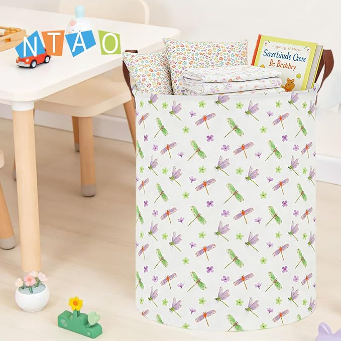 NTAOHAMPER Dragonfly Large Laundry Hamper,Laundry Basket,Baby Nursery Hamper,Waterproof Storage Bin,Clothes Organizer Basket,Room Decor(Dragonfly） - Image 5