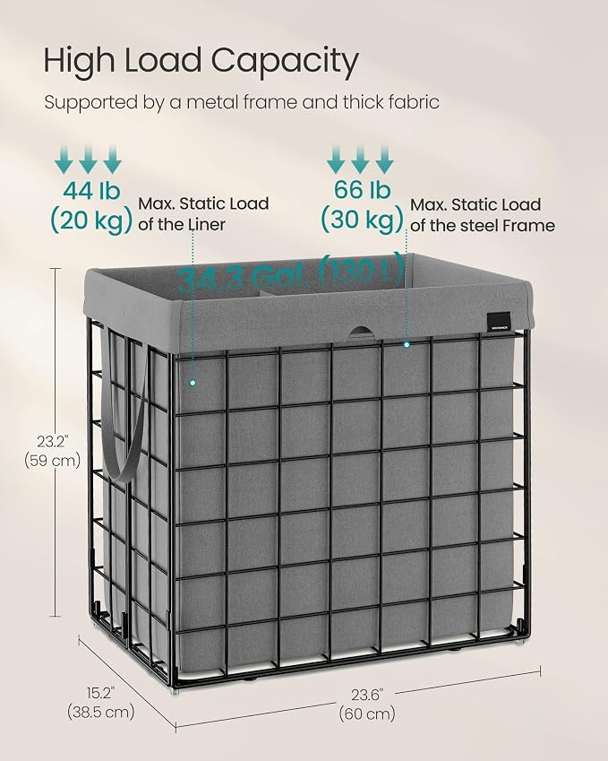 SONGMICS Laundry Hamper, Collapsible, 34.3 Gal. (130L) - Image 5