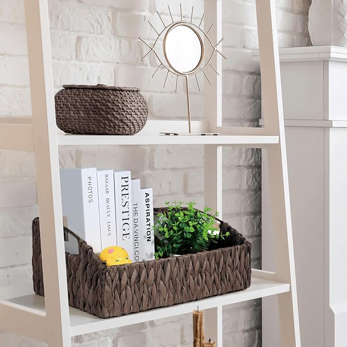 Pantry Baskets Organization, Wicker Basket for Shelf Black - Image 5