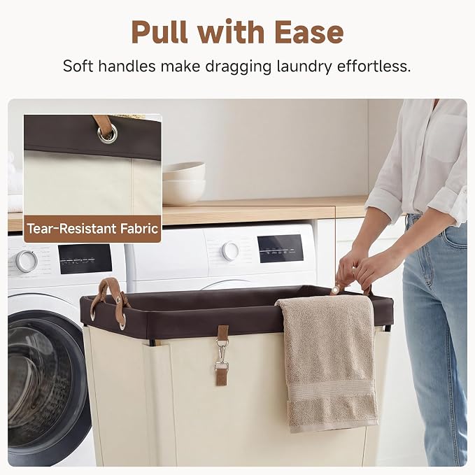 StorageWorks 210L Laundry Basket with Wheels, Rolling Hampers for Clothing - Image 4