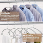 TIMMY 50 Pack No-Bump Plastic Clothes Hangers, Gray, Non-Slip, Space-Saving - Image 6