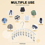 Legging Organizer for Closet, Metal Yoga Pants Hanger w/Rubber Coated 1 Pack w/10 Clips Hold 10 Leggings, Hangers Space Saving Hanging Closet Organizer for Closet Organizers and Storage-White - Image 5