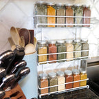 Evelots 2-Pack 3-Tier Spice Rack Organizer Door/Wall Mount Holds 36 Bottles - Image 6