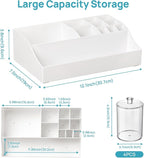 Vtopmart 5 PCS Bathroom Countertop Organizer Sets, White - Image 2