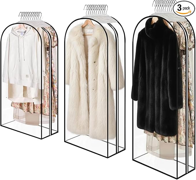 Clear Garment Bags for Hanging Clothes 3-piece set(43,50,60) inch by Unknown