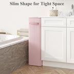 Optish 90L Pink Slim Laundry Hamper, Large Laundry Basket with Handles, Baby Hamper for Nursery, Dorm, Bedroom, Living Room, Collapsible Laundry Basket - Image 2