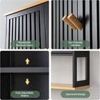 Bathroom Wall Cabinet with Bamboo Doors, 24 x 30 Inch, Black - Image 4