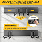 99 Inches Garage Storage, UUP Garage Organization, Wall Mount Garden Tool Organizer, Max 1000lbs Adjustable Metal Hook, Yard Shed Hanging Utility Rack, Heavy Duty Shelving for Rake Broom Mop Snowboard - Image 5