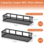 Spice Rack Wall Mount, 4 Pack Pantry Door Organizer & Hanging Storage Baskets Organizer Wall Mount, Large Capacity Metal Spice Shelf for Kitchen Cabinet, Pantry Doors, Bathroom, Shower, Home Decor - Image 4