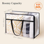 Lifewit 60L Clear Clothes Storage Bags,Plastic Foldable Blanket Storage Bag | 6 Pack Vinyl Foldable Moving Bags with Zipper, Closet Organizers and Storage Containers for Bedding, Duvet, Comforter - Image 4