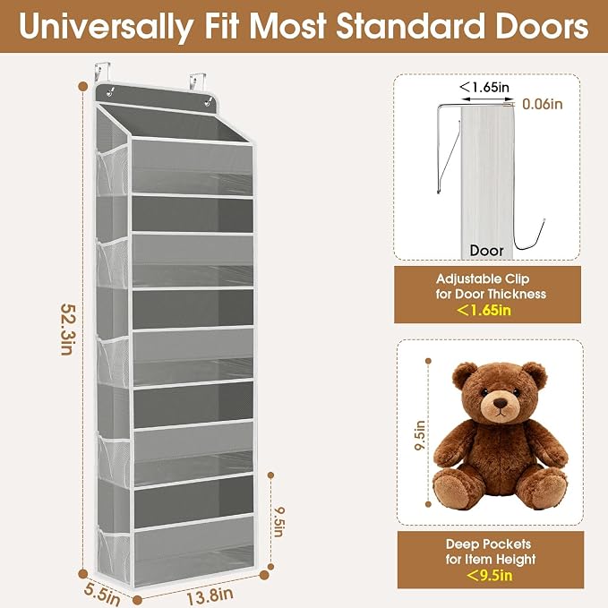 Over The Door Organizer Storage behind Door Hanging Organizer for Nursery - Image 2