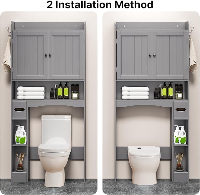Ahomly Over The Toilet Storage Cabinet, 32.3" W, Espresso - Image 6