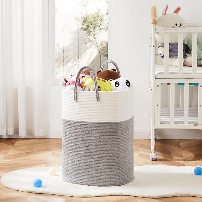 Artfeel Laundry Basket,Woven Cotton Rope Laundry Hamper,60L Versatile Storage for Dirty Clothes,Baby Toys,and Blankets in Bathroom, Nursery,and Living Room - Image 6