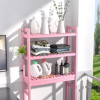 Homykic Over The Toilet Storage, 3-Tier Bamboo Bathroom Shelf, Pink - Image 7