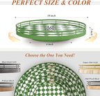 Green and White Checkerboard Lazy Susan with Rubberwood Base and Metal Rail - Image 6
