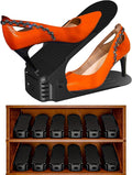 12 Pack Adjustable 50% Space-saving Shoe Slots Organizer, Black by Yashong
