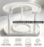 2 Tier Lazy Susan Organizer for Medicine Pill Bottles Vitamin Storage - Image 5